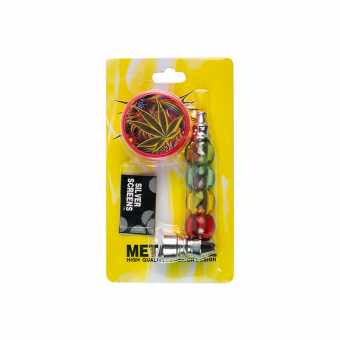 Трубка сувенирная шар металл/гриндер/сеточка в блистере