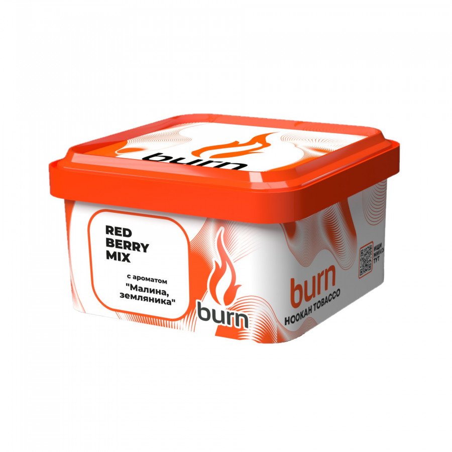 Фото и внешний вид — Табак для кальяна BURN 200г - Redberry Mix (Малина земляника)