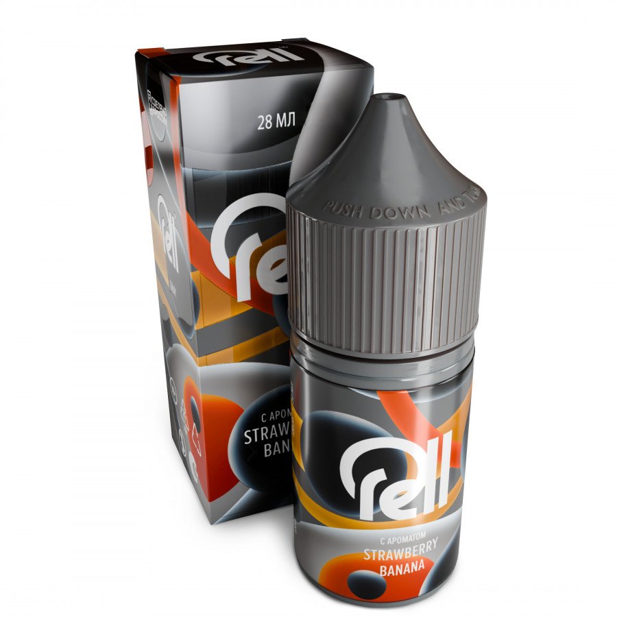 Фото и внешний вид — Жидкость RELL GRAY SALT - Клубнично-банановый фреш 28мл 0мг