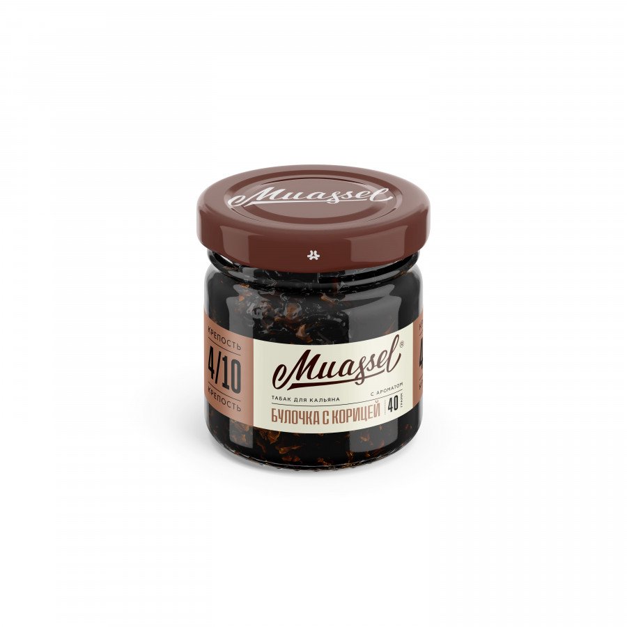 Фото и внешний вид — Табак для кальяна MUASSEL (4/10) 40гр - Булочка с корицей