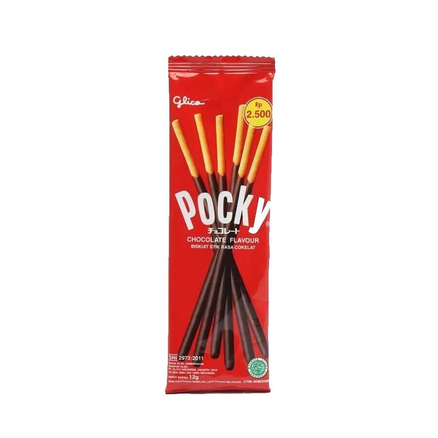 Фото и внешний вид — Бисквитные палочки Pocky Chocolate Single 12г (12шт/уп)