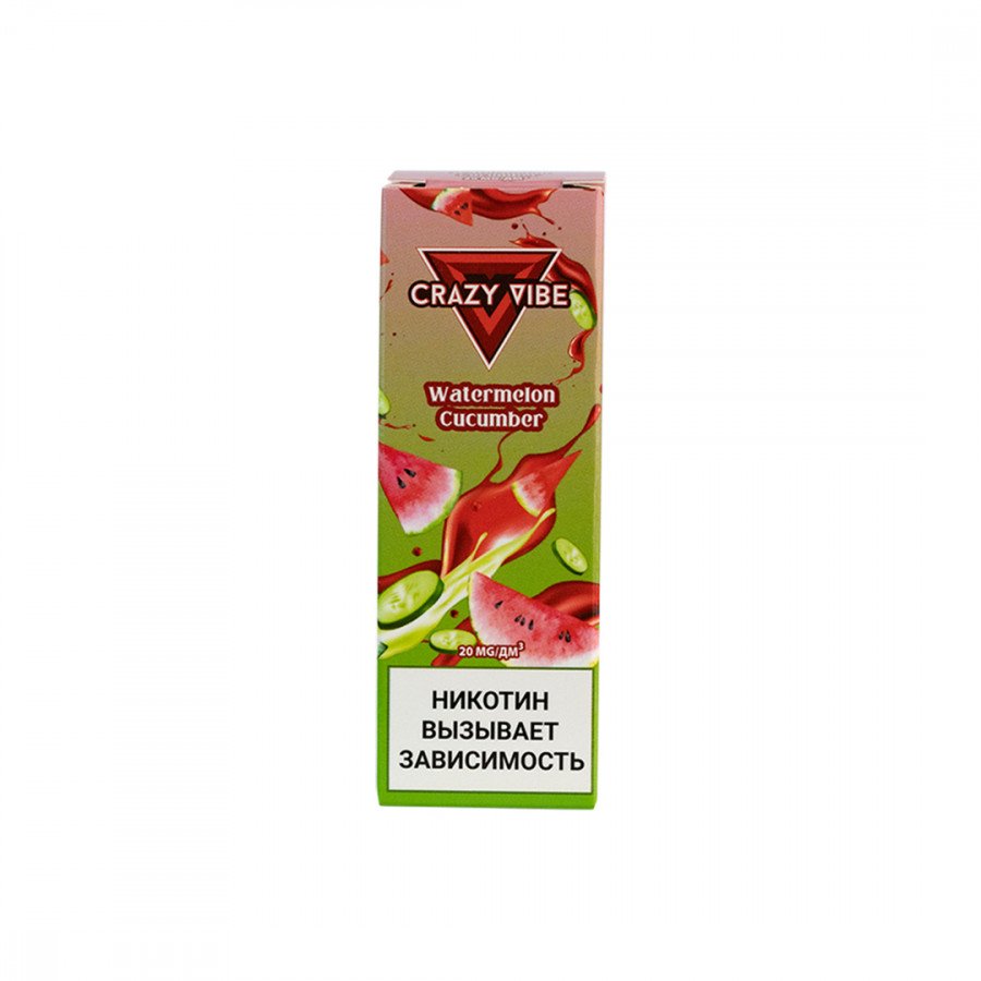 Фото и внешний вид — Жидкость CRAZY VIBE SALT - Watermelon Cucumber (Арбуз Огурец) 30мл 20мг