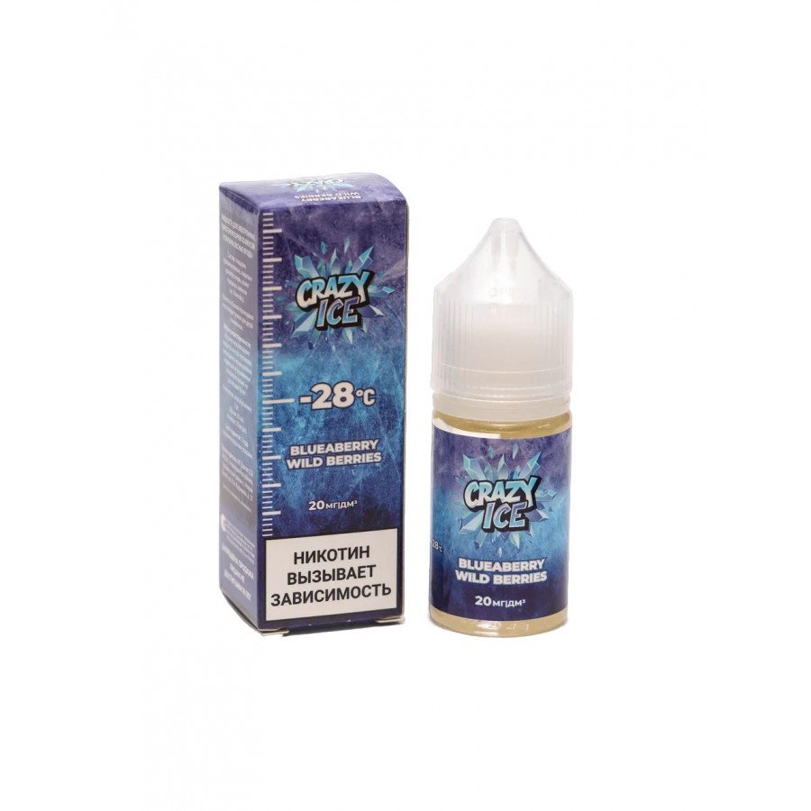 Фото и внешний вид — Жидкость CRAZY ICE SALT - Blueberries & Forest Berries (Голубика Лесные Ягоды) 30мл 20мг