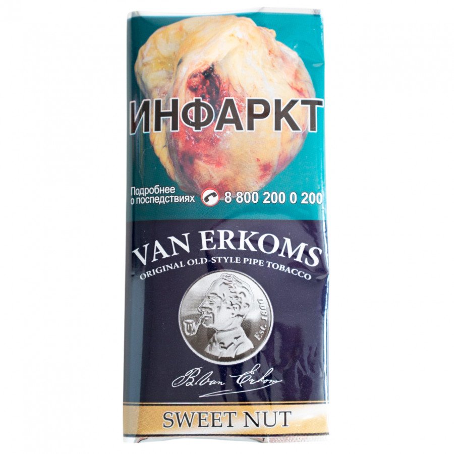 Фото и внешний вид — Трубочный табак VAN ERKOMS 40г - Sweet Nut (Орех)