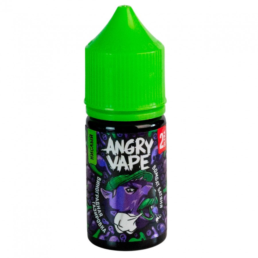 Фото и внешний вид — Жидкость ANGRY VAPE SALT - Вомбат Батяня (Виноградная Газировка) 30мл strong