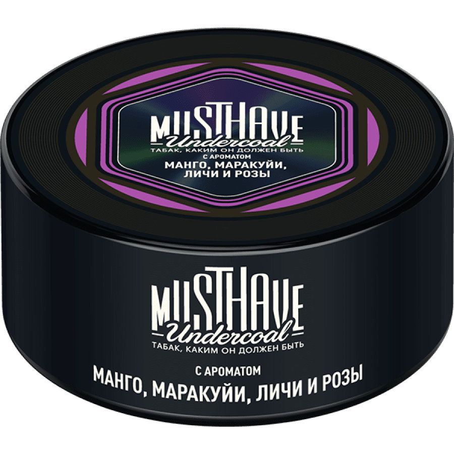 Фото и внешний вид — Табак для кальяна MUST HAVE 125г - с ароматом Манго, Маракуйи, Личи и Розы