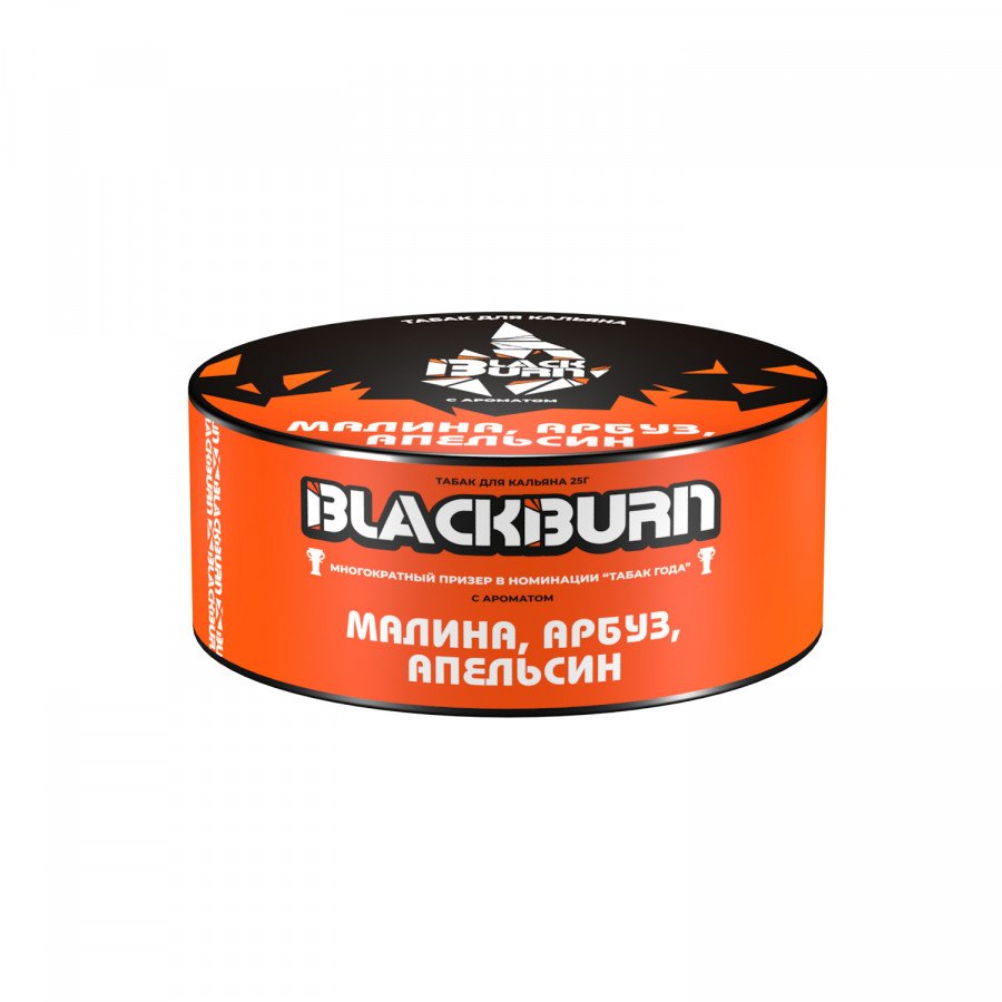 Фото и внешний вид — Табак для кальяна BLACK BURN 25г - Малина Арбуз Апельсин