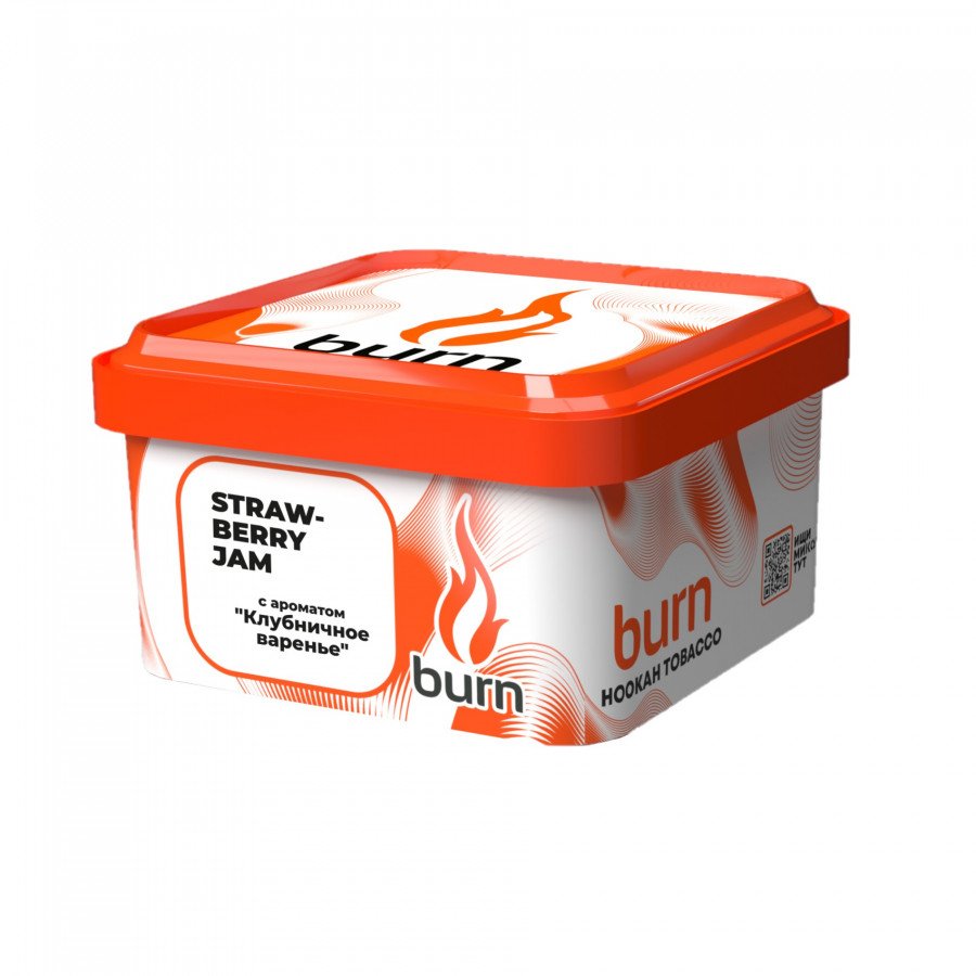 Фото и внешний вид — Табак для кальяна BURN 200г - Strawberry Jam (Клубничное варенье)