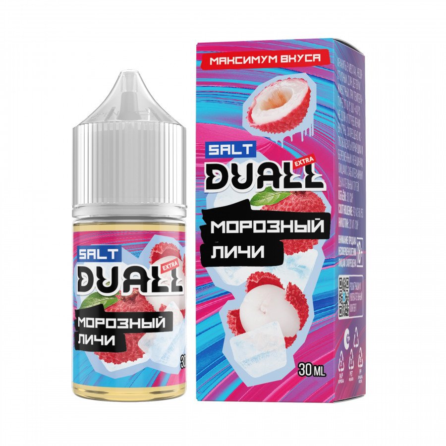 Фото и внешний вид — Жидкость DUALL EXTRA SALT - Морозный Личи 30мл strong