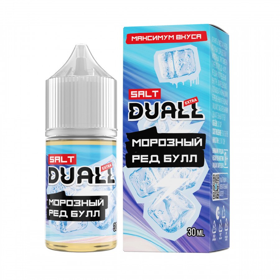 Фото и внешний вид — Жидкость DUALL EXTRA SALT - Морозный Ред Булл 30мл strong