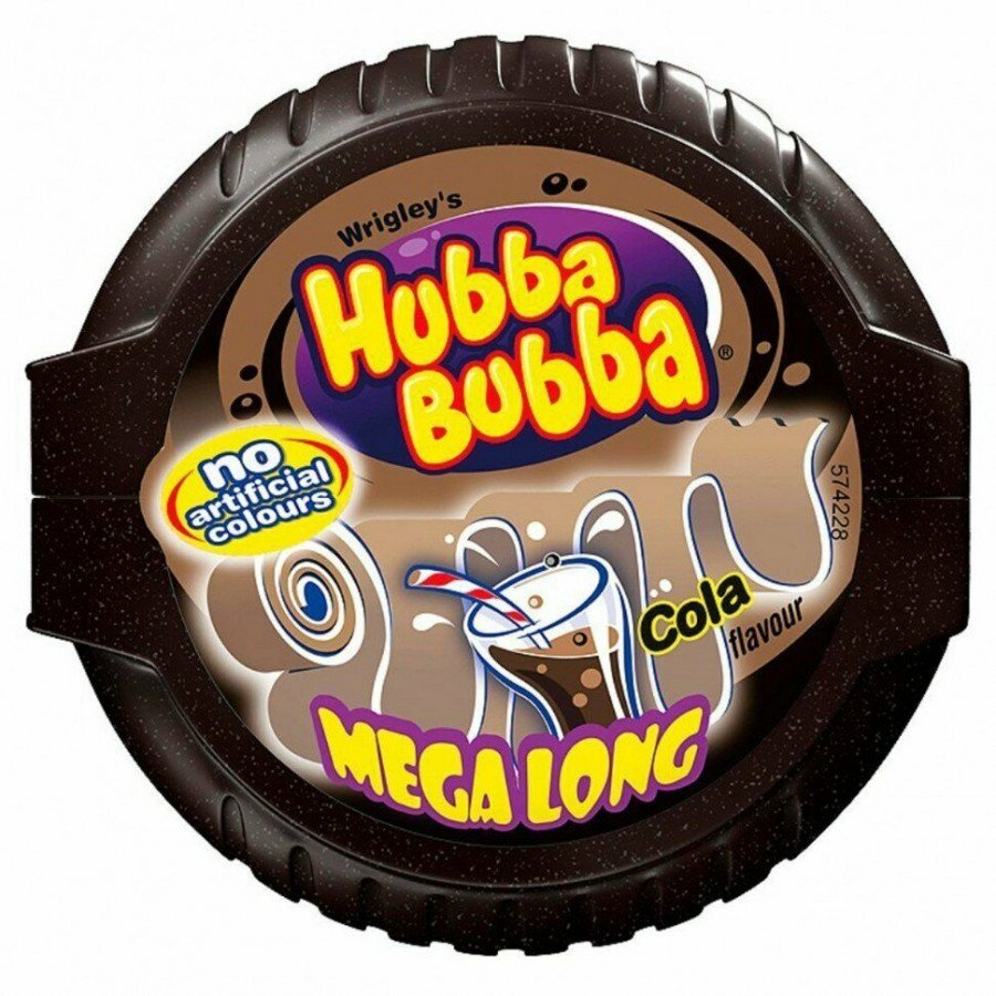 Фото и внешний вид — Жев. резинка Hubba Bubba Mega Long Cola 56г (12шт/уп)