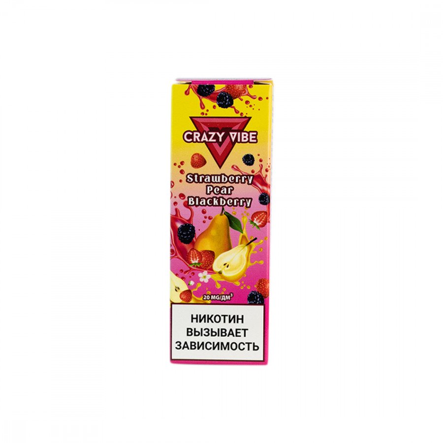 Фото и внешний вид — Жидкость CRAZY VIBE SALT - Strawberry Pear Blackberry (Клубника Груша Ежевика) 30мл strong