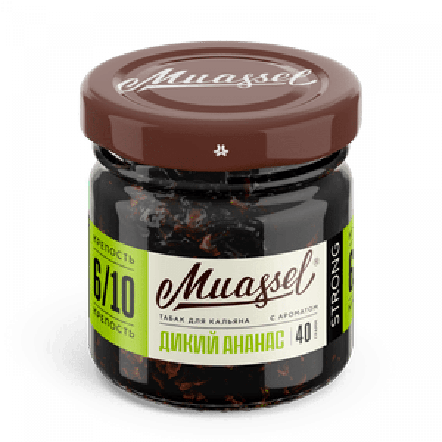 Фото и внешний вид — Табак для кальяна MUASSEL (6/10) 40гр - Дикий Ананас