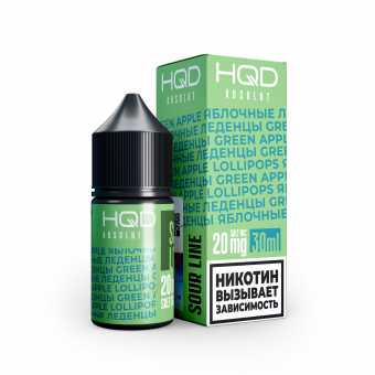 Жидкость HQD ABSOLUT (SOUR LINE) SALT - Sour Green Apple Lollipops (Яблочные леденцы) 30мл strong