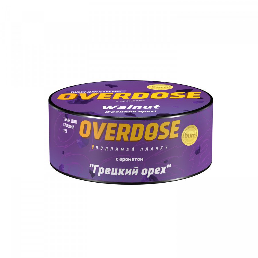 Фото и внешний вид — Табак для кальяна OVERDOSE 25г - Walnut (Грецкий орех)