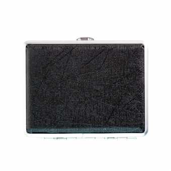 Портсигар S.QUIRE S300B-3713-16-2 сталь/кожа/вставка BLK