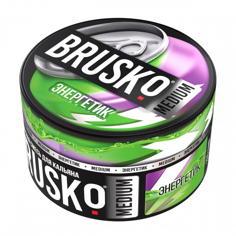 Фото и внешний вид — Смесь для кальяна BRUSKO 250г - Энергетик