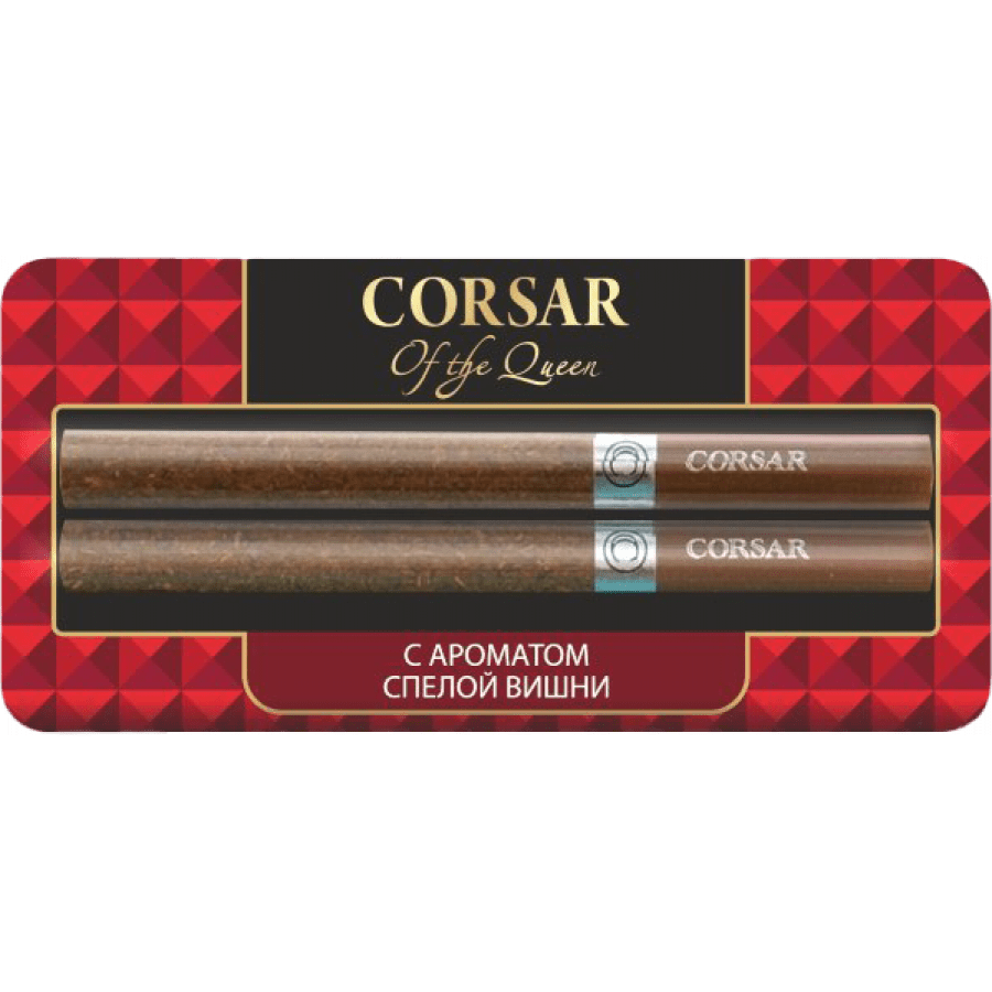 Фото и внешний вид — Сигариллы Corsar Mini of the Queen Cherry Gold (2 шт/блистере)
