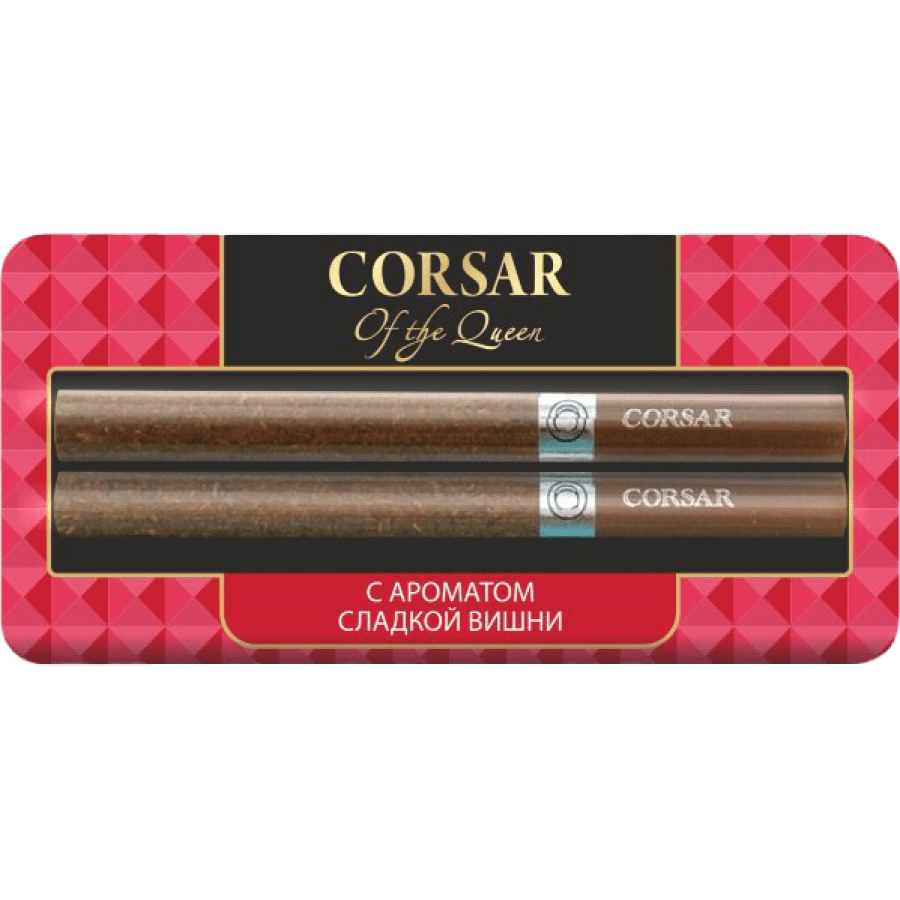 Фото и внешний вид — Сигариллы Corsar Mini of the Queen Cherry Sweets (2 шт/блистере)