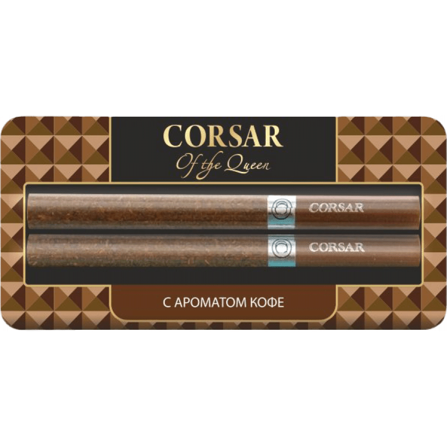Фото и внешний вид — Сигариллы Corsar Mini of the Queen Coffee (2 шт/блистере)