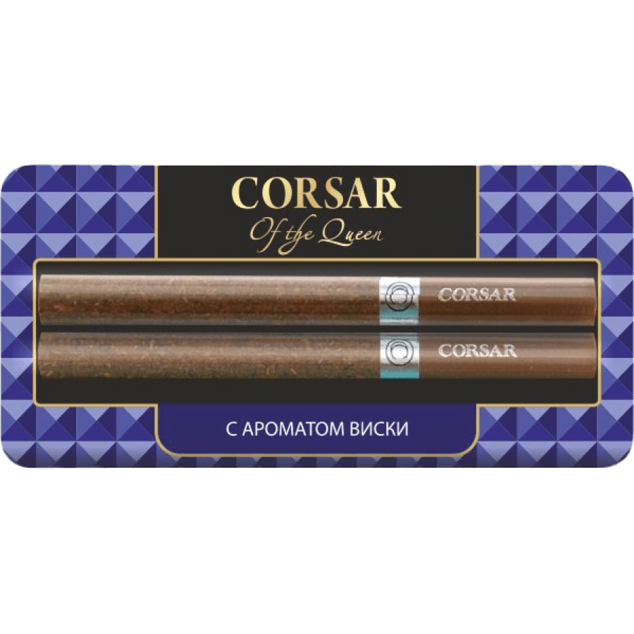 Фото и внешний вид — Сигариллы Corsar Mini of the Queen Scotch Whiskey (2 шт/блистере)