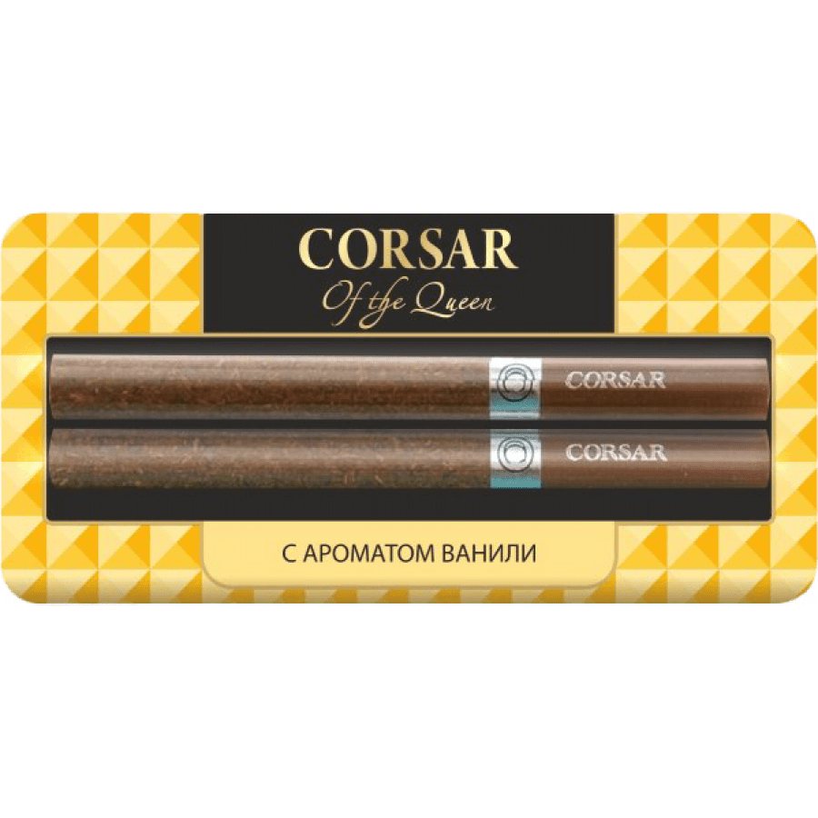 Фото и внешний вид — Сигариллы Corsar Mini of the Queen Vanilla (2 шт/блистере)