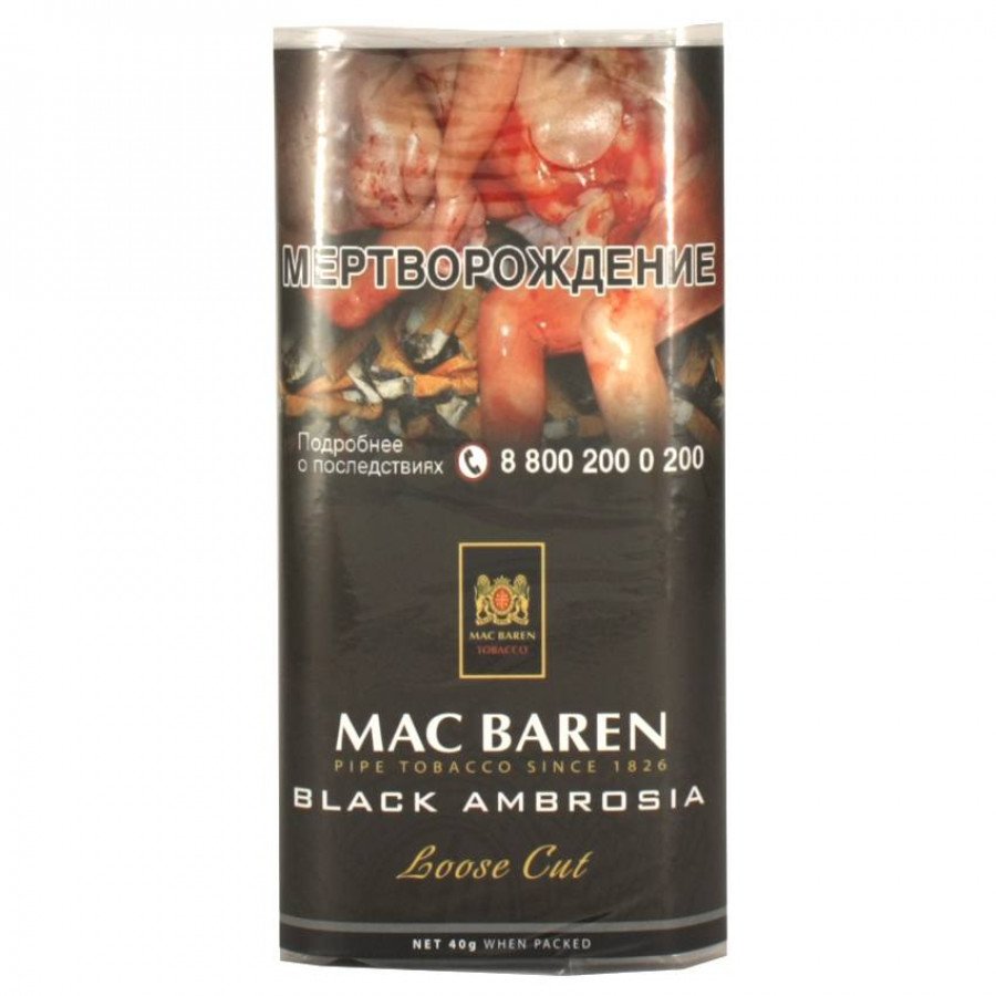 Фото и внешний вид — Трубочный табак МAC BAREN - Black Ambrosia 40г