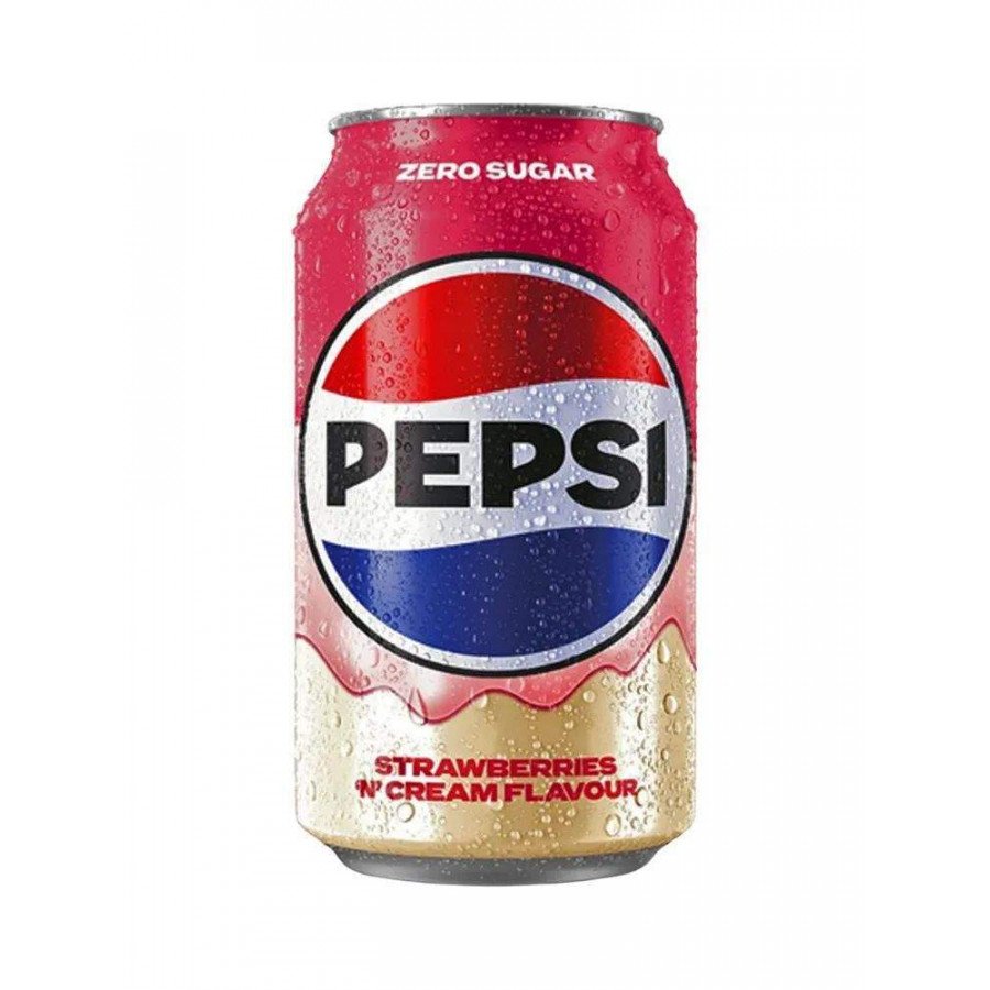 Фото и внешний вид — Pepsi - Strawberry and Cream Zero Sugar 330мл