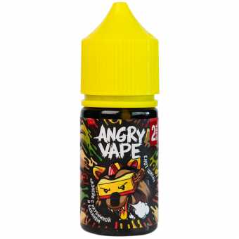 Жидкость ANGRY VAPE SALT - Енот Щипач (Чизкейк с Клубникой и Бананом) 30мл strong
