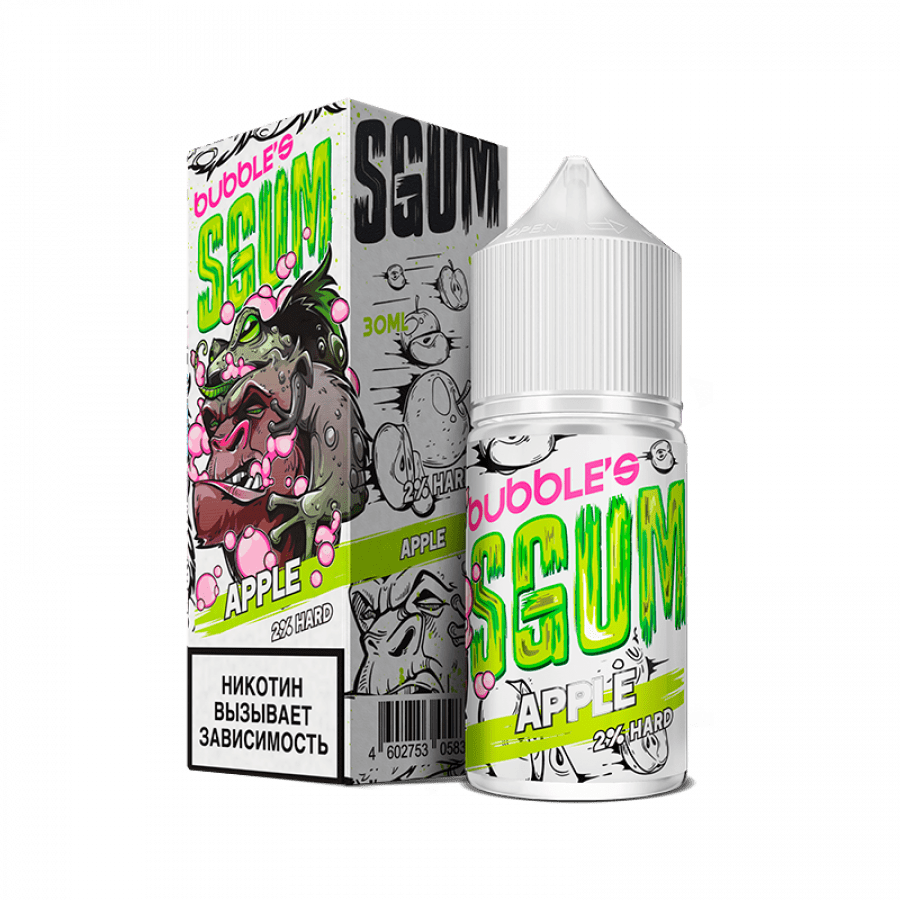 Фото и внешний вид — Жидкость BUBBLE'S SGUM SALT - Apple (Яблочная жвачка) 30мл strong