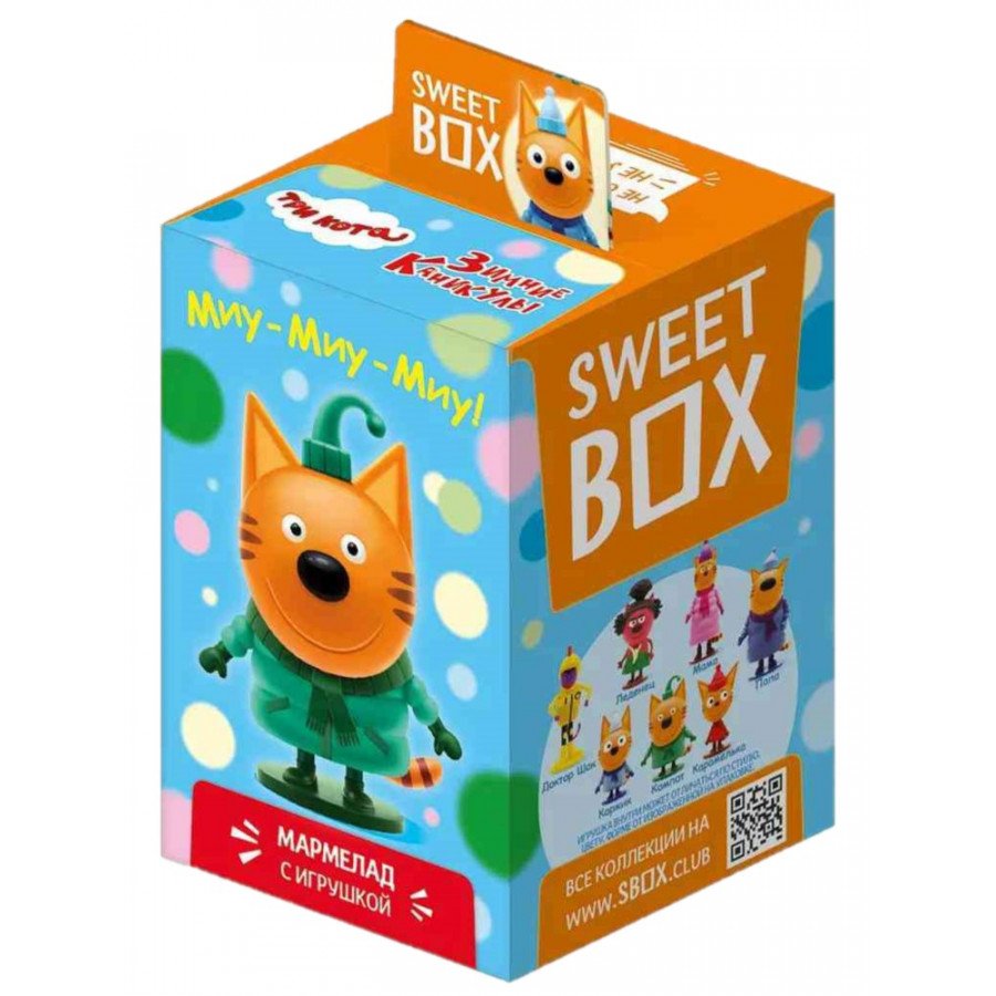 Фото и внешний вид — Мармелад Sweet Box с подарком - Три кота 10г (10шт\уп)