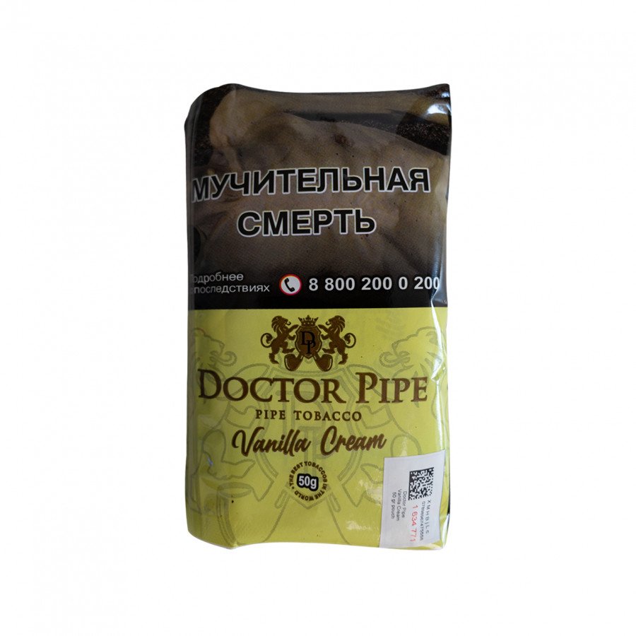 Фото и внешний вид — Трубочный табак DOCTOR PIPE 50г - Vanilla Cream