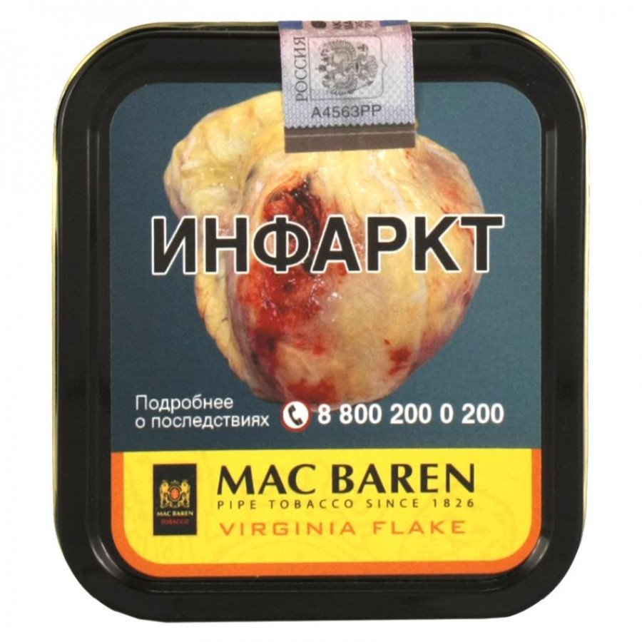 Фото и внешний вид — Трубочный табак МAC BAREN - Virginia Flake 50г