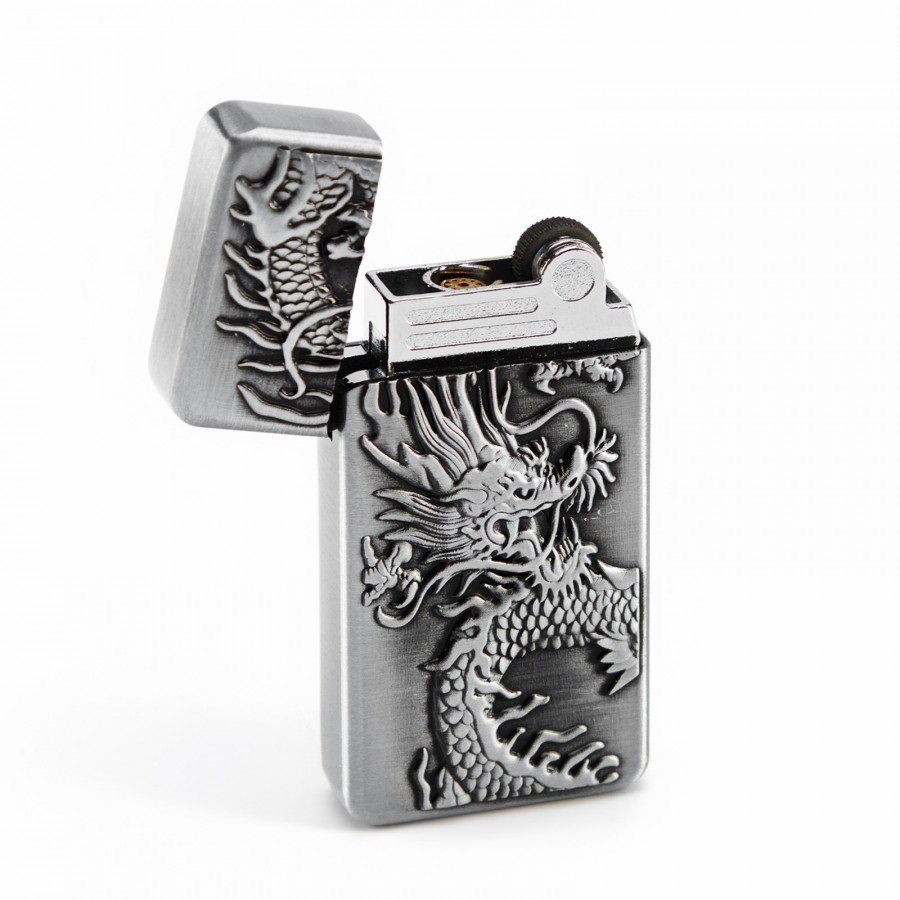 Фото и внешний вид — Зажигалка газовая Дракон кремний