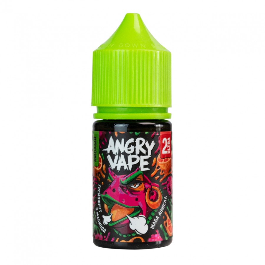 Фото и внешний вид — Жидкость ANGRY VAPE SALT - Жаба Анжела (Грейпфрут с Малиной) 30мл strong