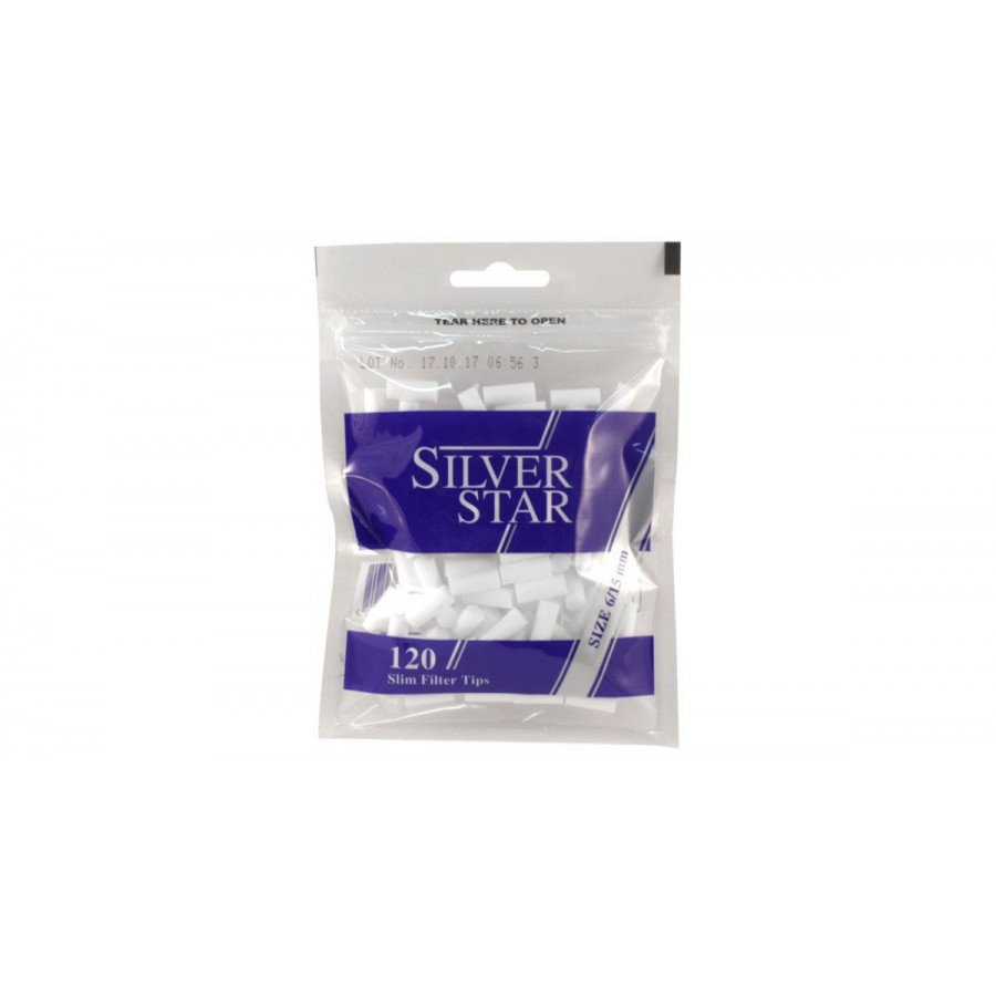 Фото и внешний вид — Фильтры сигаретные Silver Star Slim 6/15мм (120шт)