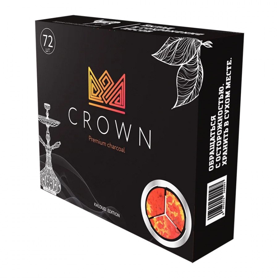 Фото и внешний вид — Уголь CROWN - Kaloud (1кг 72шт)