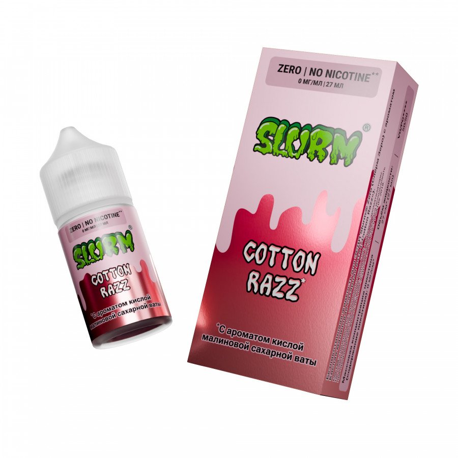 Фото и внешний вид — Жидкость SLURM SALT - Cotton Razz (Кислая малиновая сахарная вата) 27мл 0мг