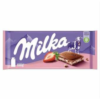 Милка Шоколадная плитка 100гр Клубничный Йогурт (22шт/уп)