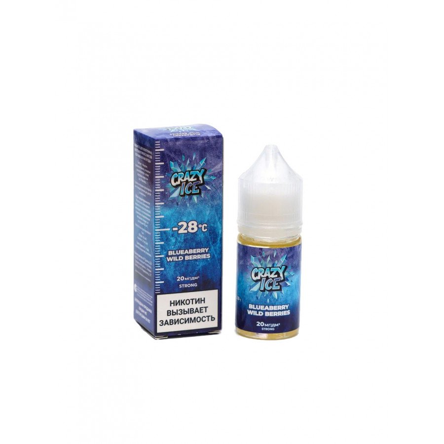 Фото и внешний вид — Жидкость CRAZY ICE SALT - Blueberries & Forest Berries (Голубика Лесные Ягоды) 30мл strong